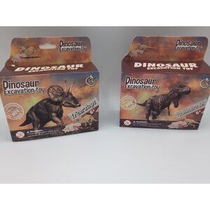 Dinosaur Excavation Toy Triceratops T REX Tyrannosaurus Rex STEM Toy 2 pack